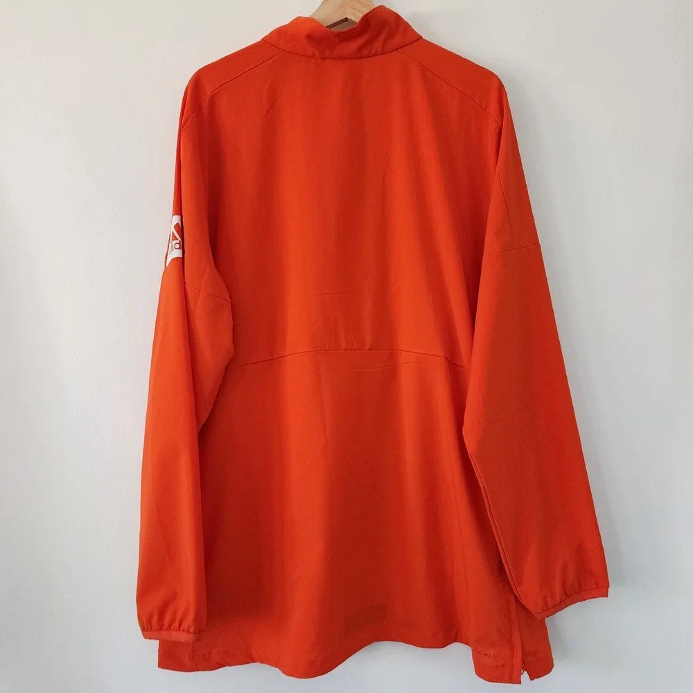 Adidas orange‎ long sleeve golf windbreaker pullover 1/4 zip mens size L